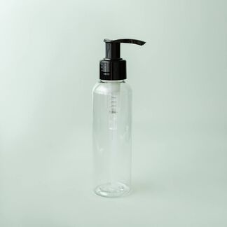 4 oz Clear Cosmo Bottle with Black Pump Top