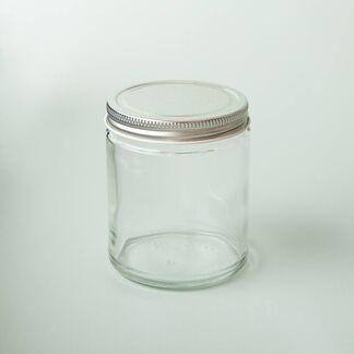 9 oz Clear Glass Jar with Silver Lid