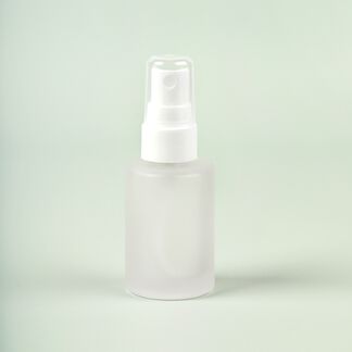 1 oz Frosted Glass Bottle with White Spray Top