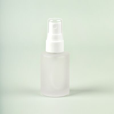 1 oz Frosted Glass Bottle with White Spray Top