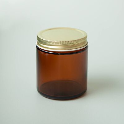 4 oz Amber Glass Jar with Gold Lid