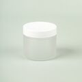 2 oz Frosted Glass Jar with White Cap - 1