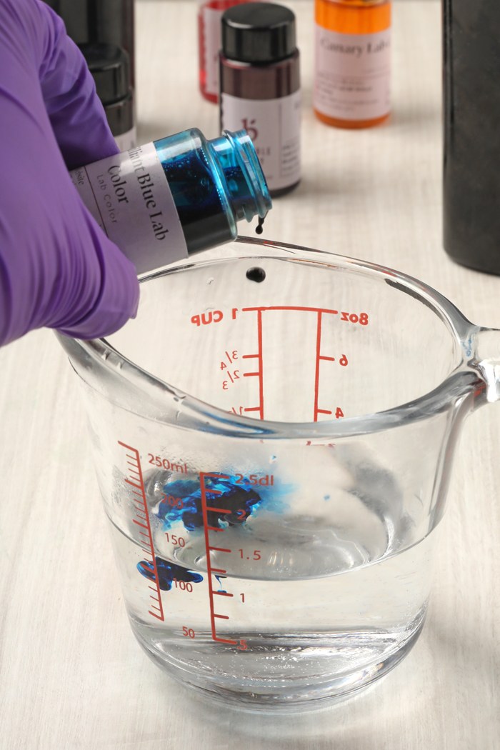 diluting
                lab color in water | bramble berry