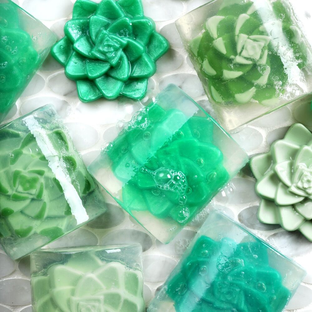 art0142 color blocks succulent soap