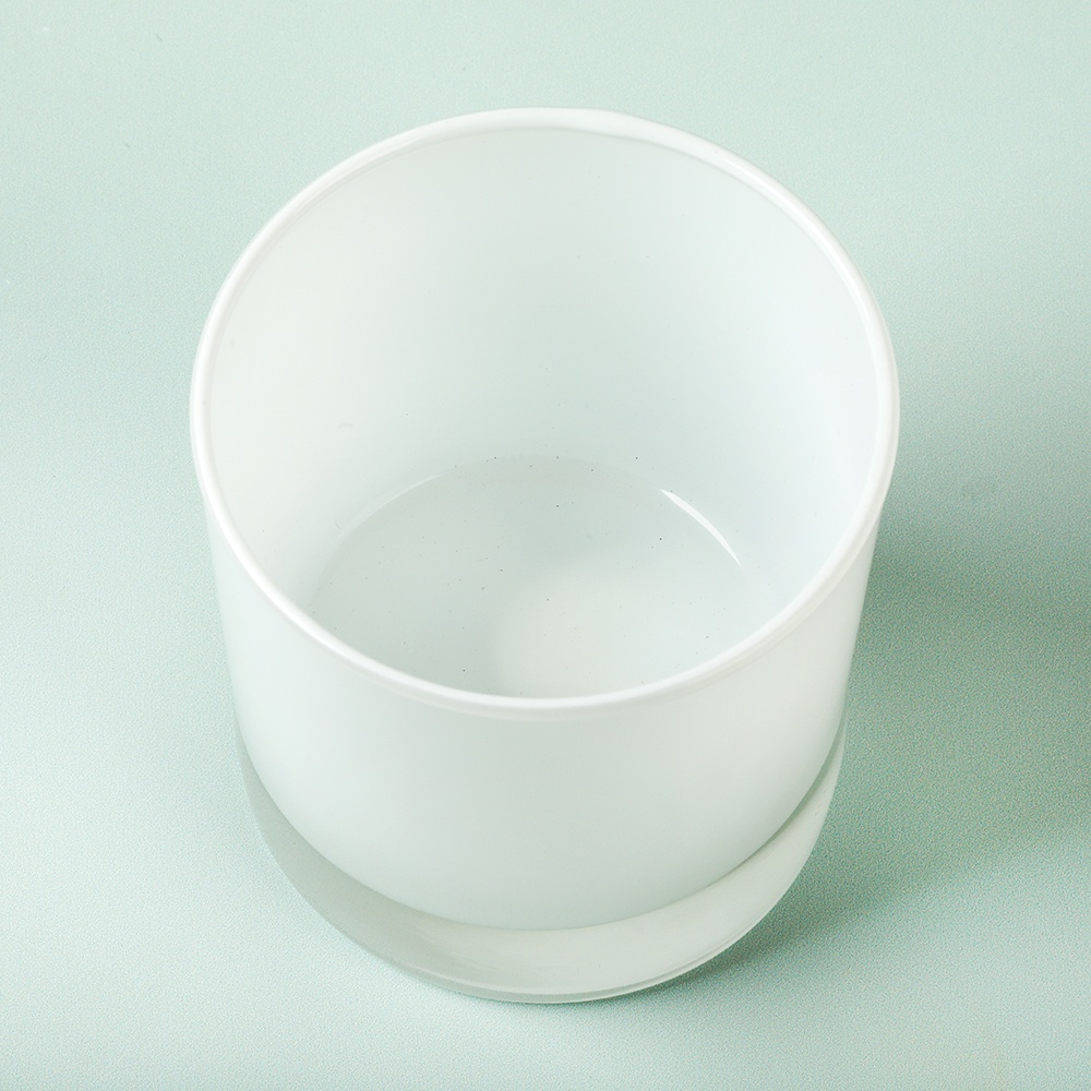 White Glossy Candle Jar image number null