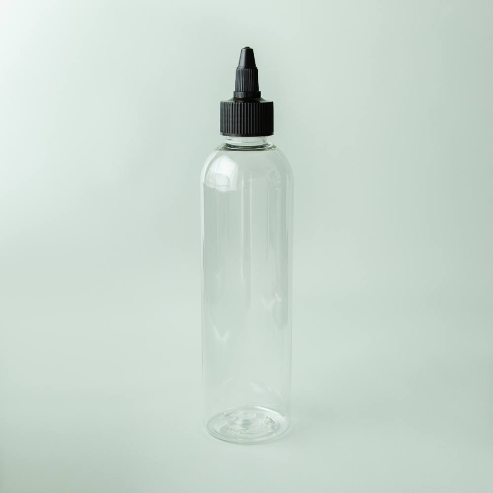 8 oz Clear Cosmo Bottle with Black Twist Cap image number null