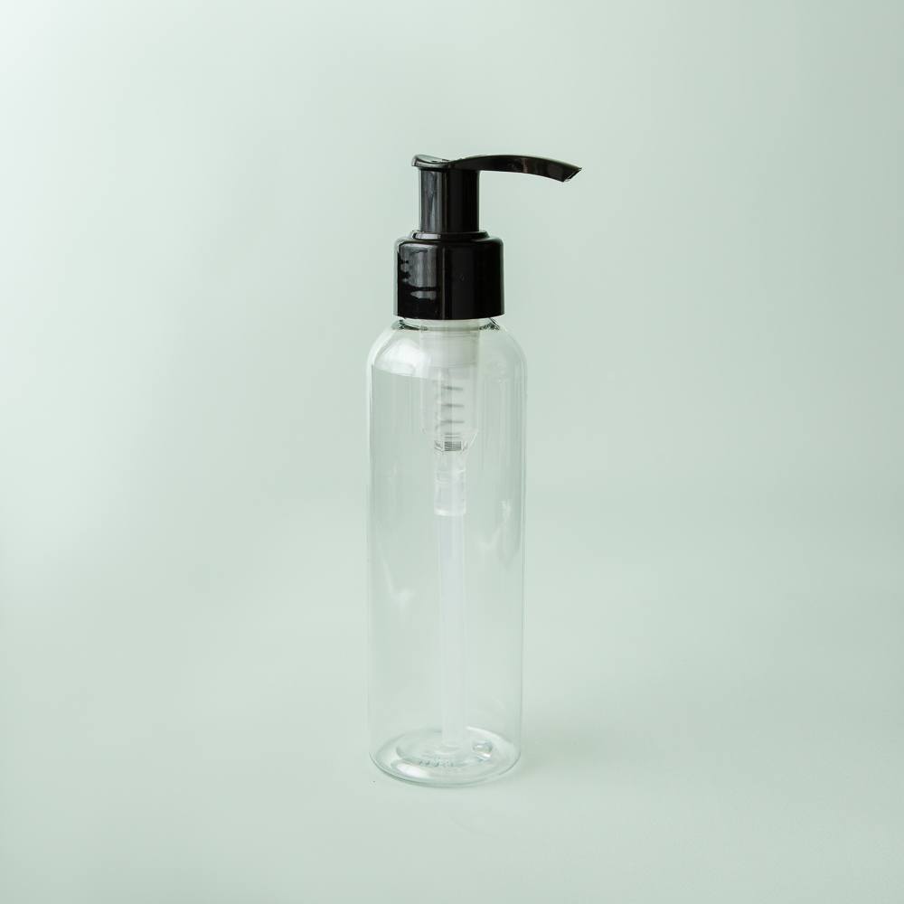 4 oz Clear Cosmo Bottle with Black Pump Top image number null