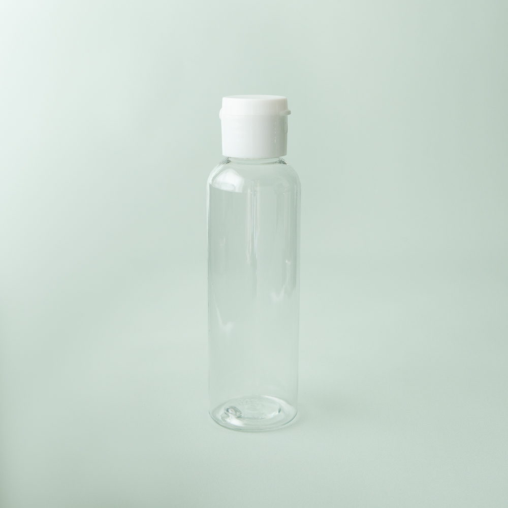 4 oz Clear Cosmo Bottle with White Flip Cap image number null