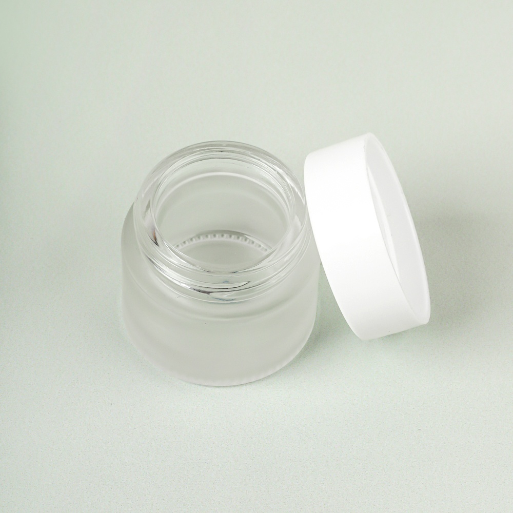 8 mL Frosted Glass Jar with White Cap image number null