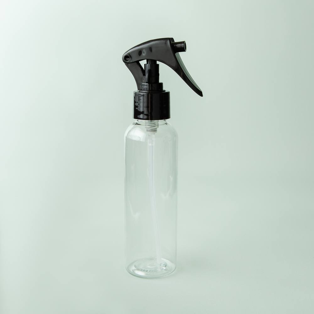 4 oz Clear Cosmo Bottle with Black Trigger Spray Cap image number null