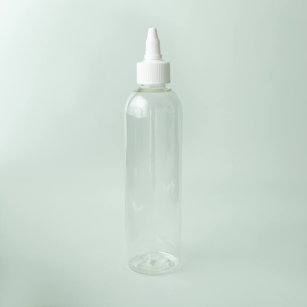 8 oz Clear Cosmo Bottle with White Twist Cap image number null