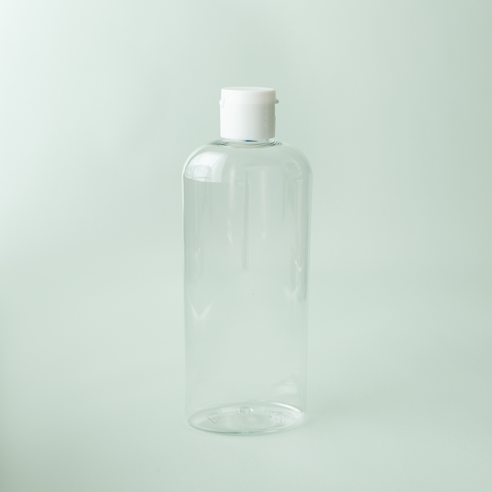 8 oz Clear Oval Bottle with White Flip Cap image number null