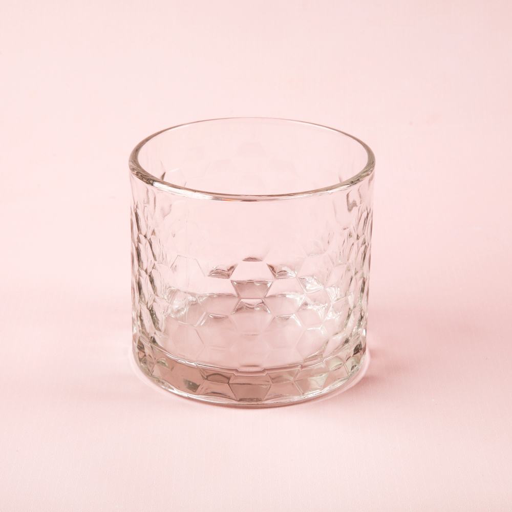 Clear Glass Diamond Candle Jar image number null