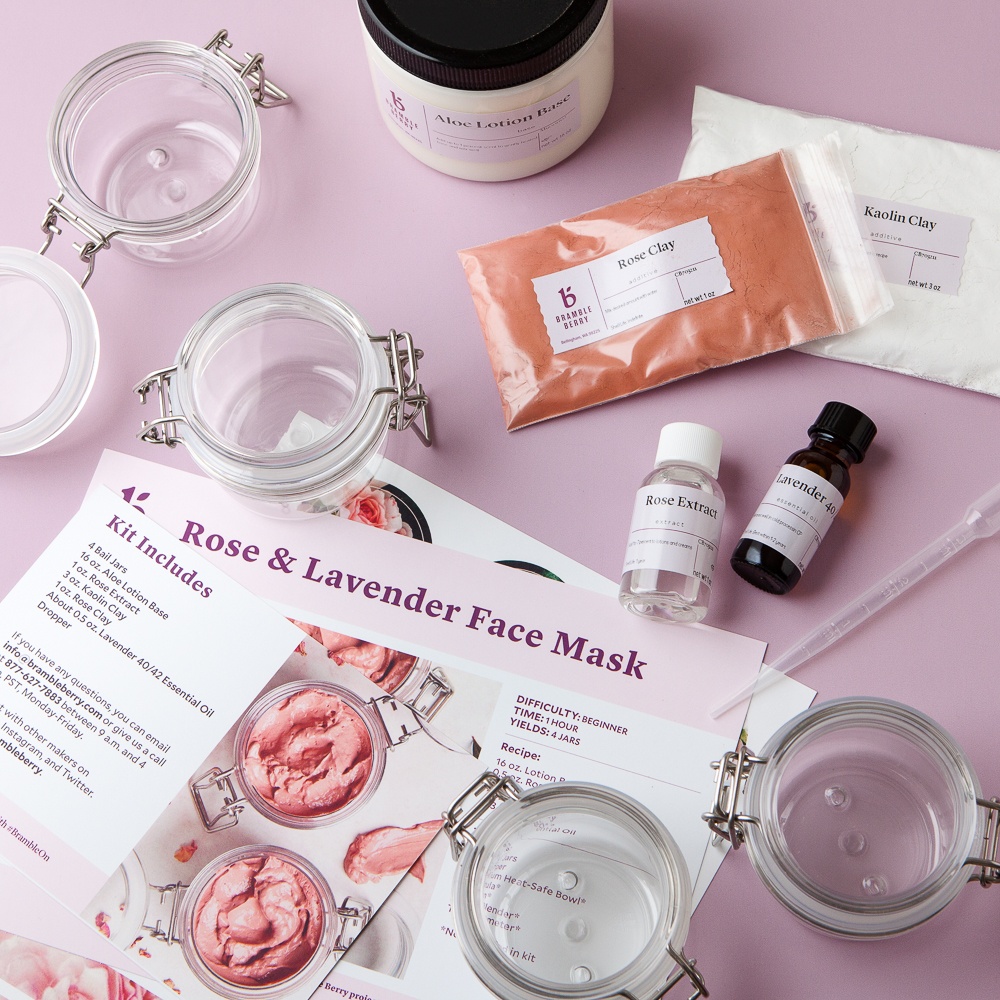 Rose and Lavender Face Mask Kit image number null