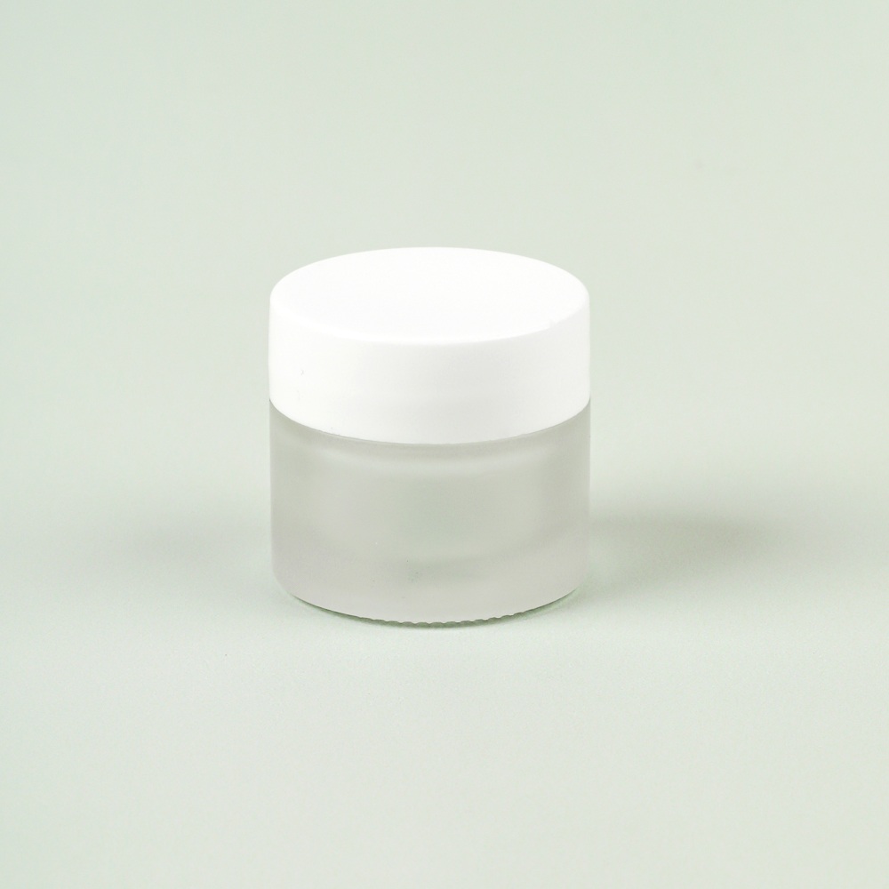 8 mL Frosted Glass Jar with White Cap image number null