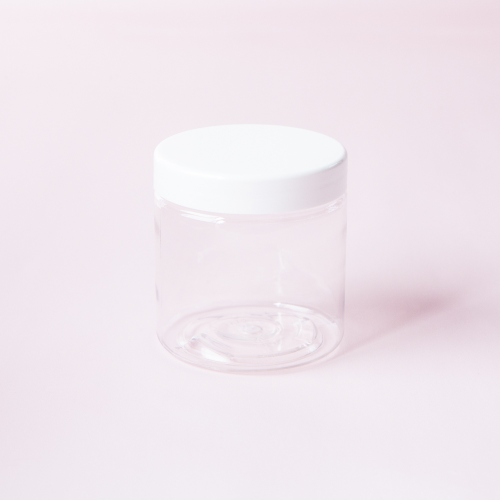 4 oz Clear Jar with White Cap image number null