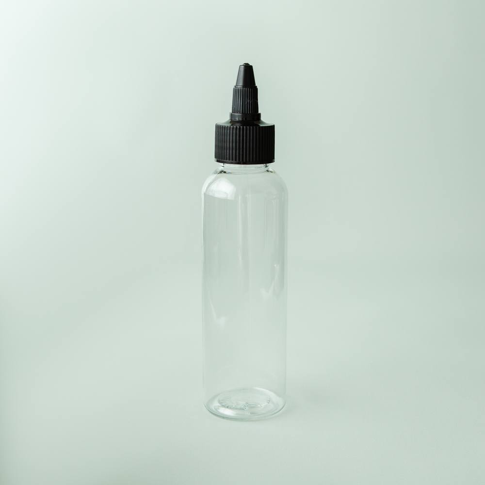 4 oz Clear Cosmo Bottle with Black Twist Cap image number null