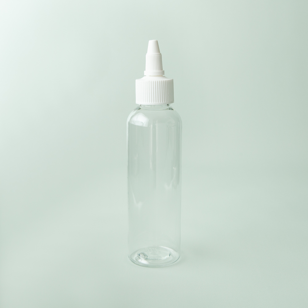 4 oz Clear Cosmo Bottle with White Twist Cap image number null