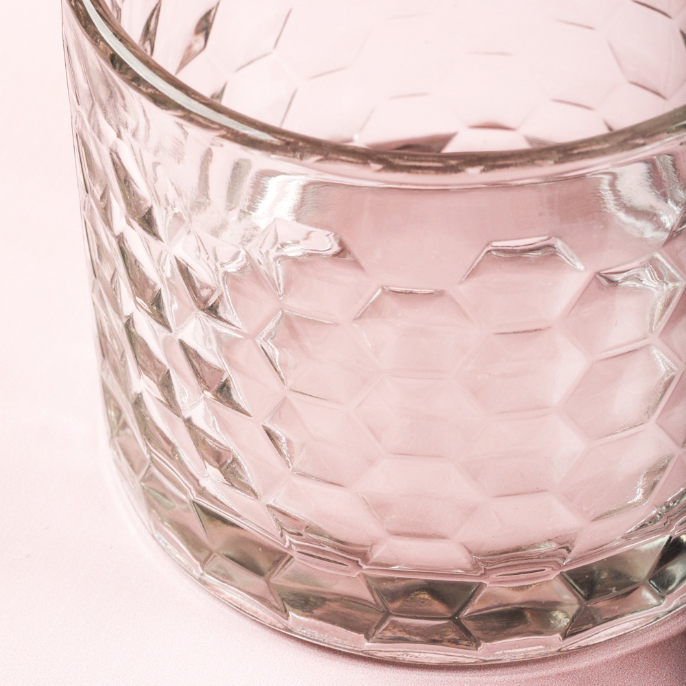Clear Glass Diamond Candle Jar image number null