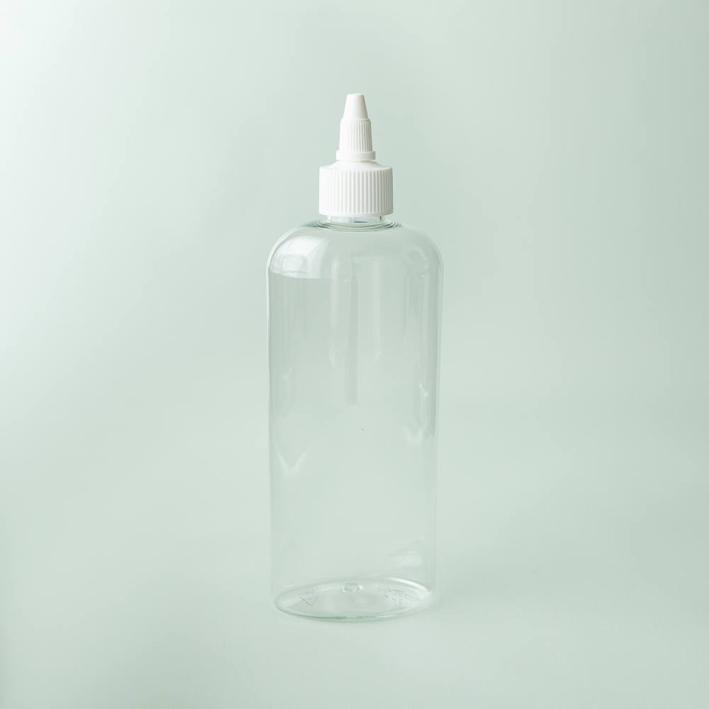 8 oz Clear Oval Bottle with White Twist Cap image number null