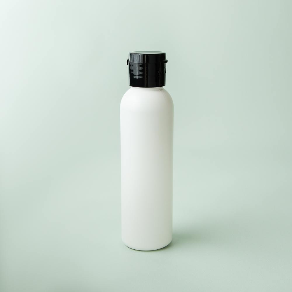 4 oz White Cosmo Bottle with Black Flip Cap image number null