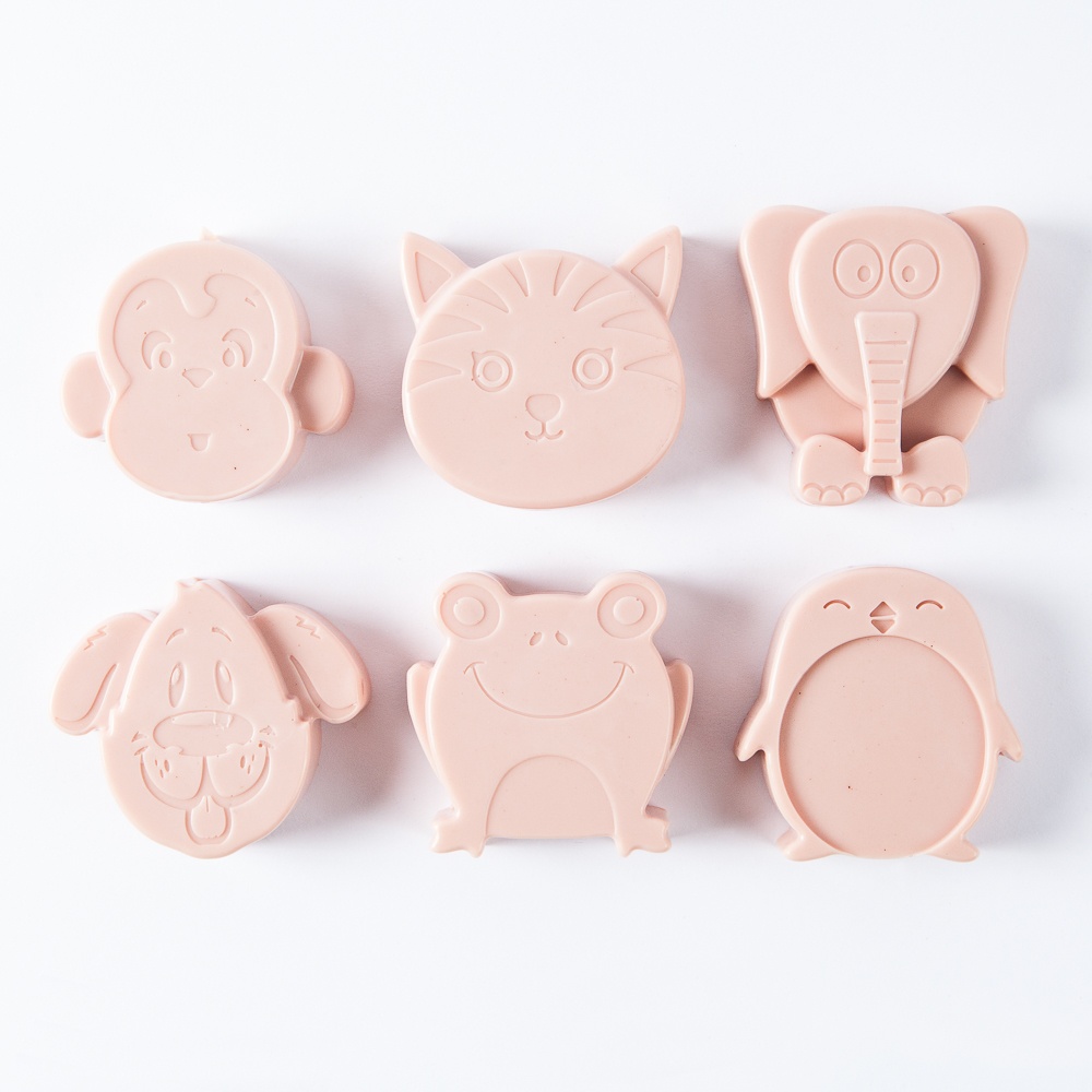 6 Cavity Kids Animals Silicone Mold image number null