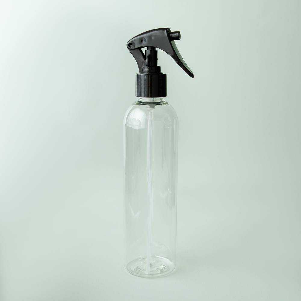 8 oz Clear Cosmo Bottle with Black Trigger Spray Cap image number null