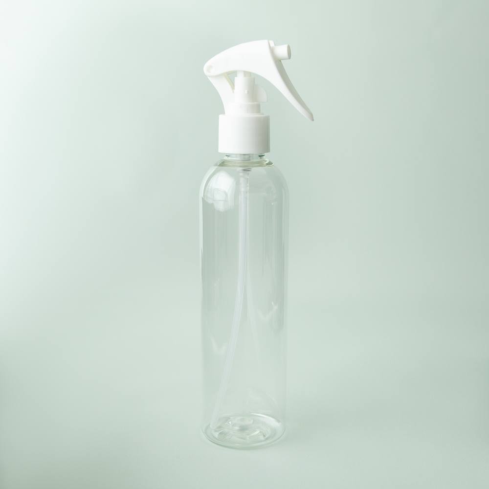 8 oz Clear Cosmo Bottle with White Trigger Spray Cap image number null