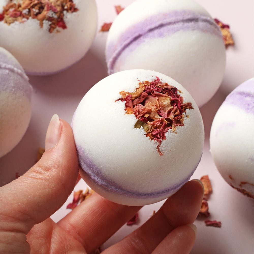 Lilac and Rosehip Bath Bomb Project image number null