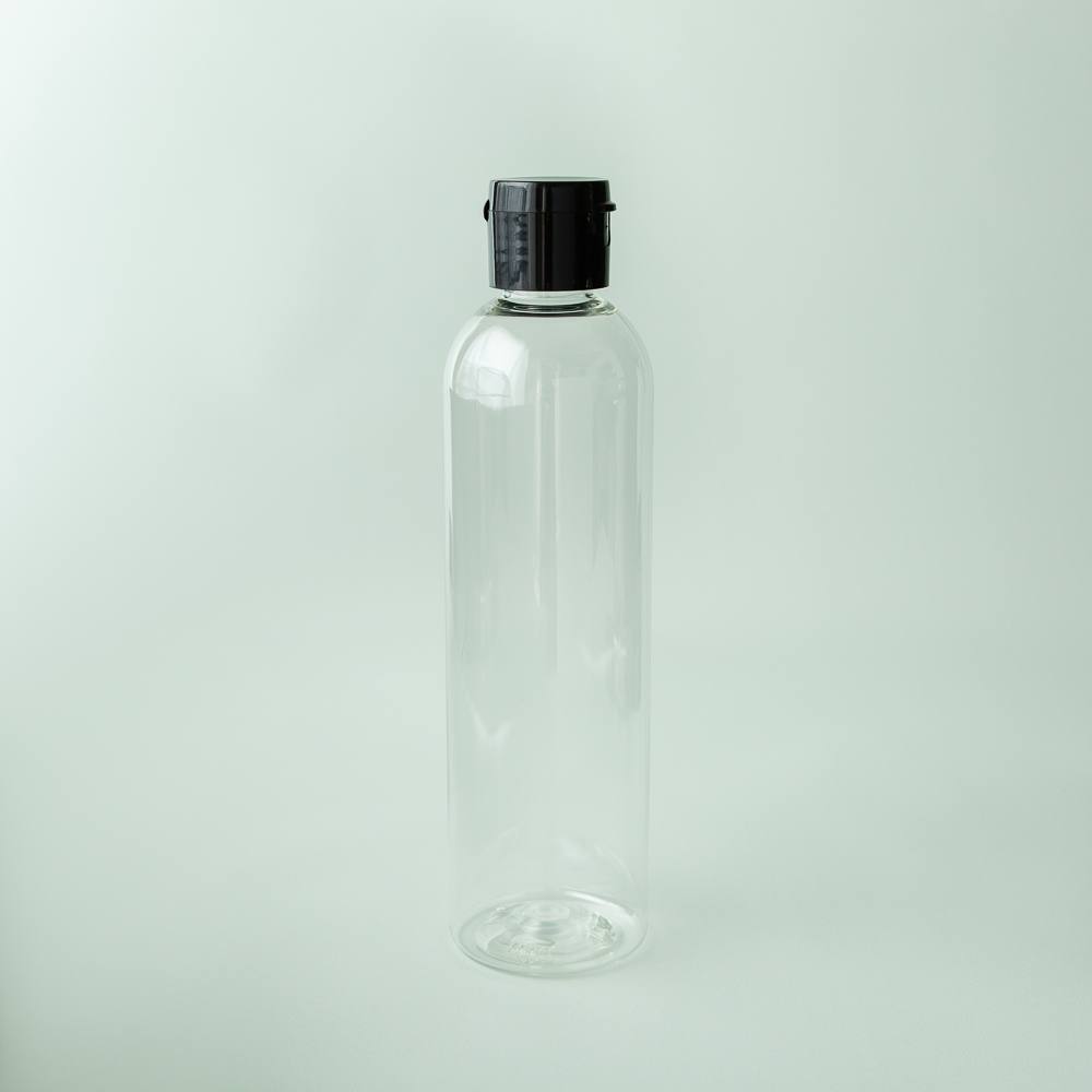 8 oz Clear Cosmo Bottle with Black Flip Cap image number null