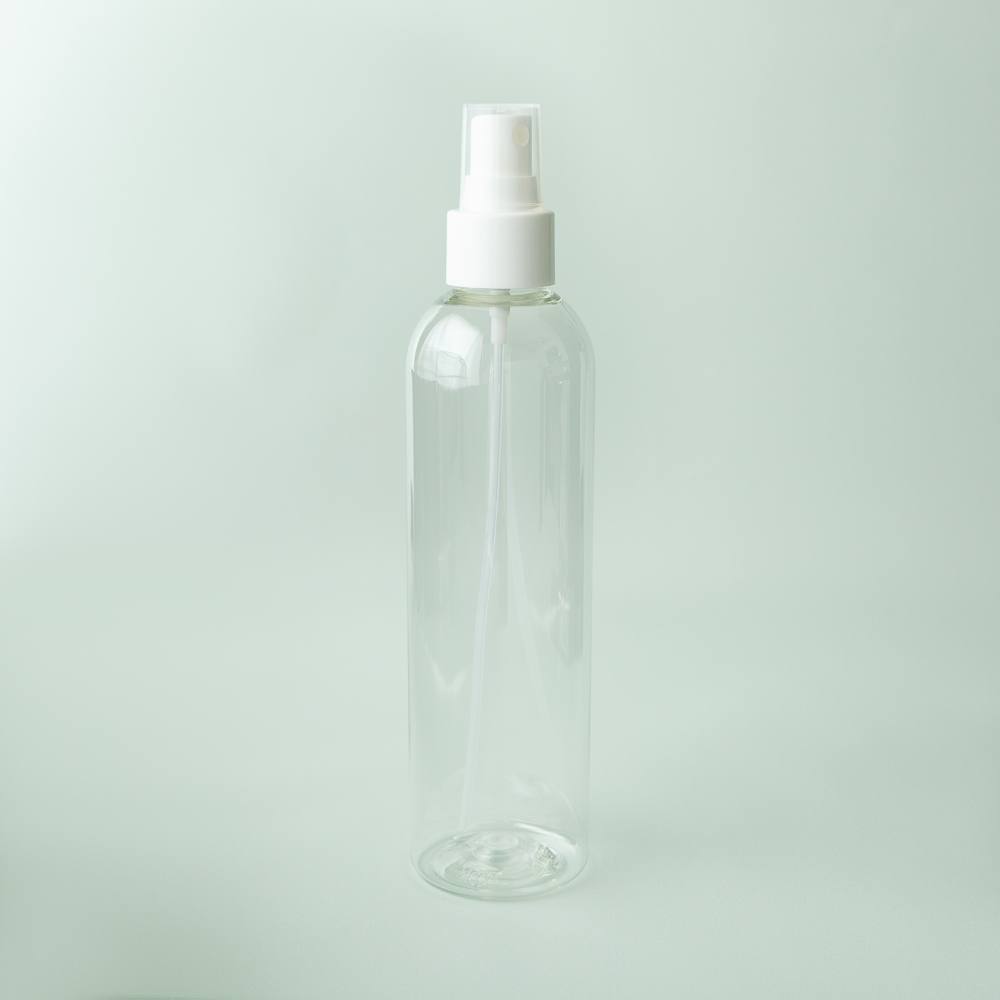 8 oz Clear Cosmo Bottle with White Spray Cap image number null