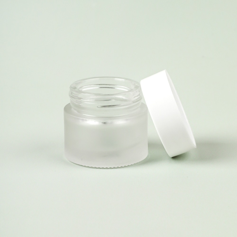 8 mL Frosted Glass Jar with White Cap image number null