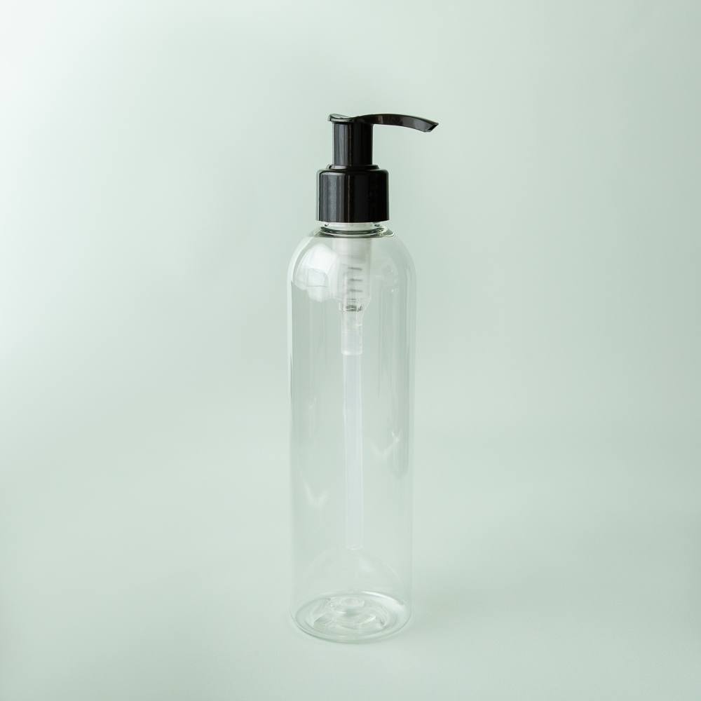 8 oz Clear Cosmo Bottle with Black Pump Top image number null